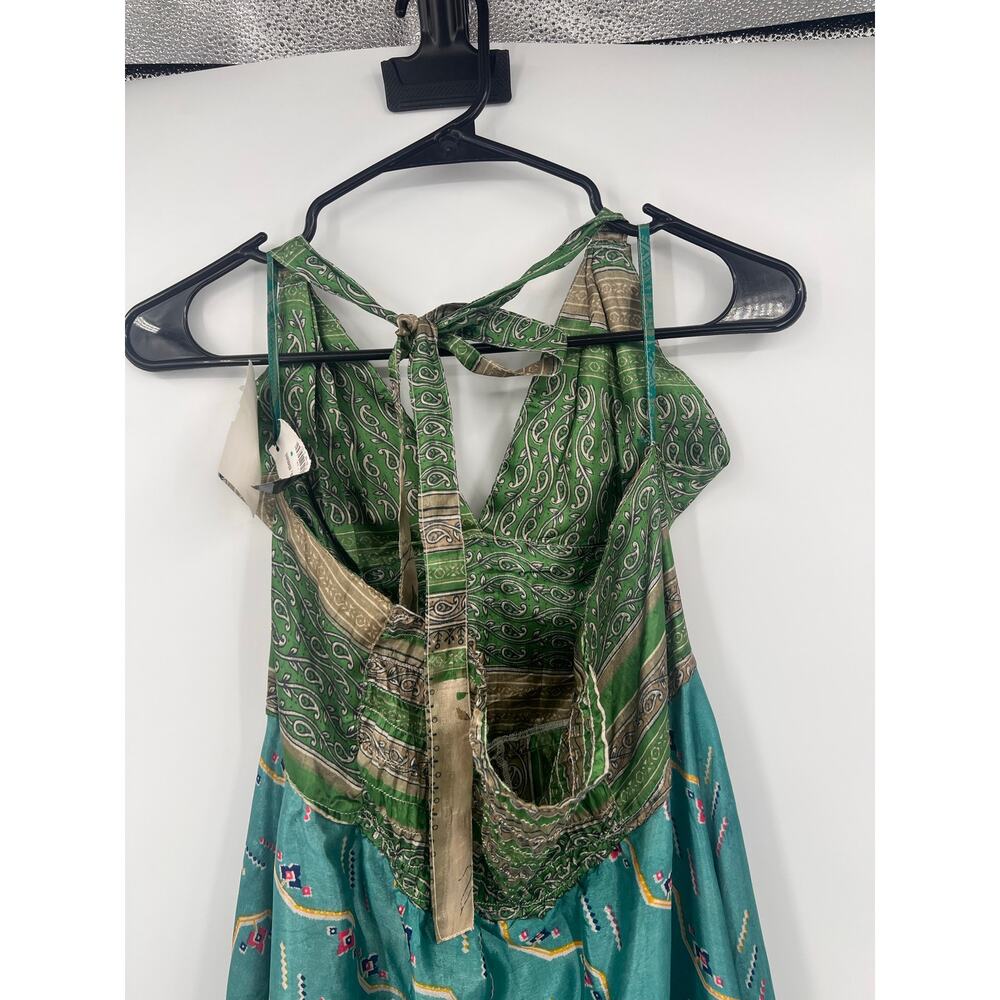 NWT NIMMI L Halter Handkerchief Midi Dress Layered Boho Fairy Hippie Floral Vaca - Picture 6 of 10